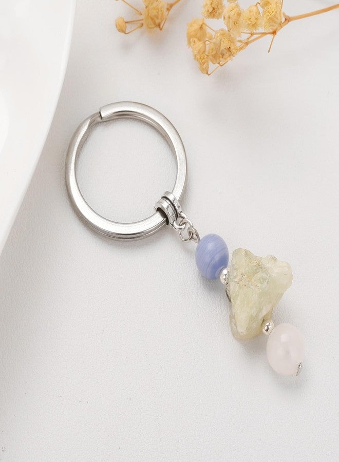 Raicegs December Birthstone Keychain for Women Cute Crystal Birth Flower Key Chain Natural Stone Unique December Birthday Gifts for Women December Birthstone Jewelry - Image 2